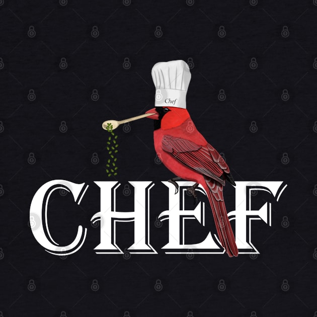 Northern Cardinal Chef Illustration by jzbirds